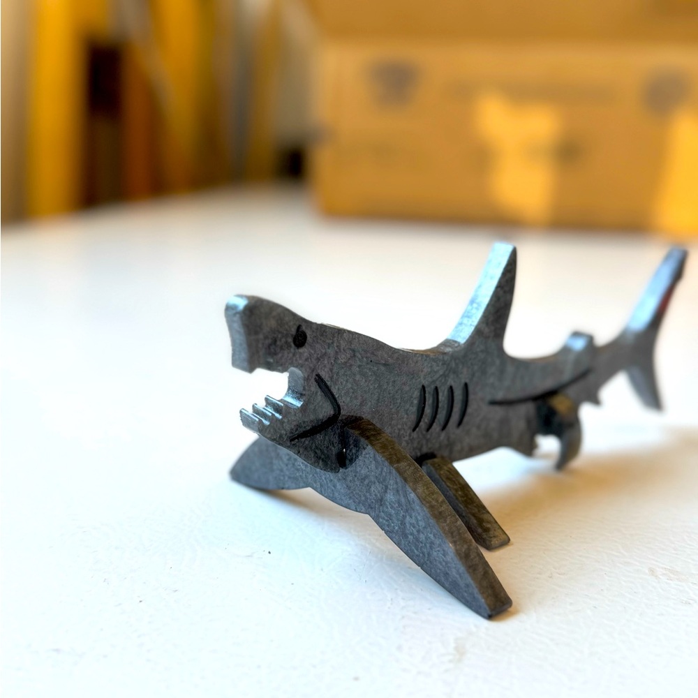 Handmade Grey Resin Shark Figurine